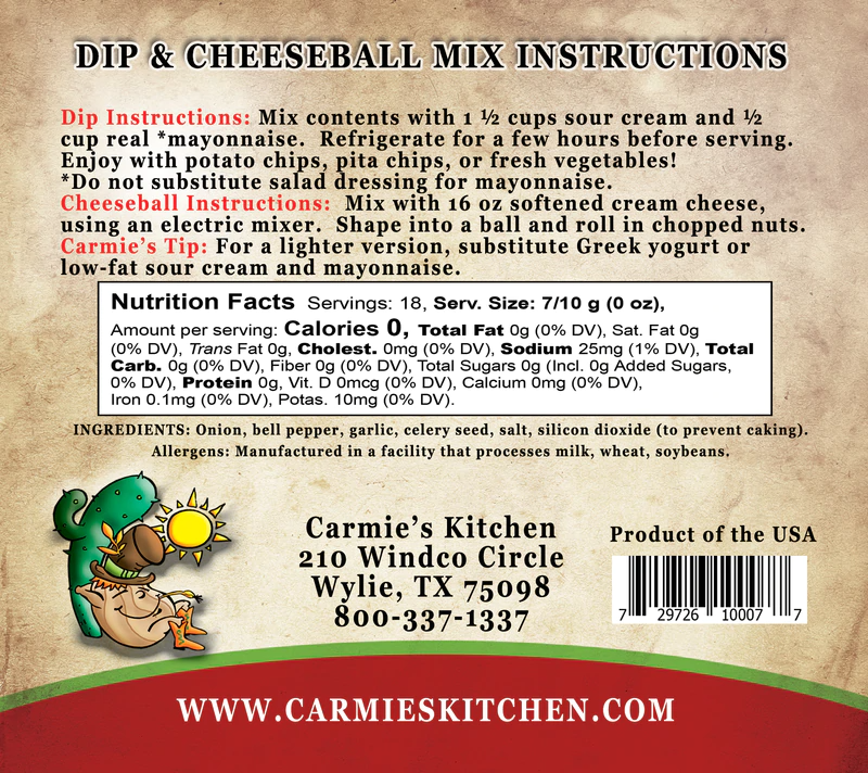 Carmie's Kitchen - Caramelized Onion Dip Mix