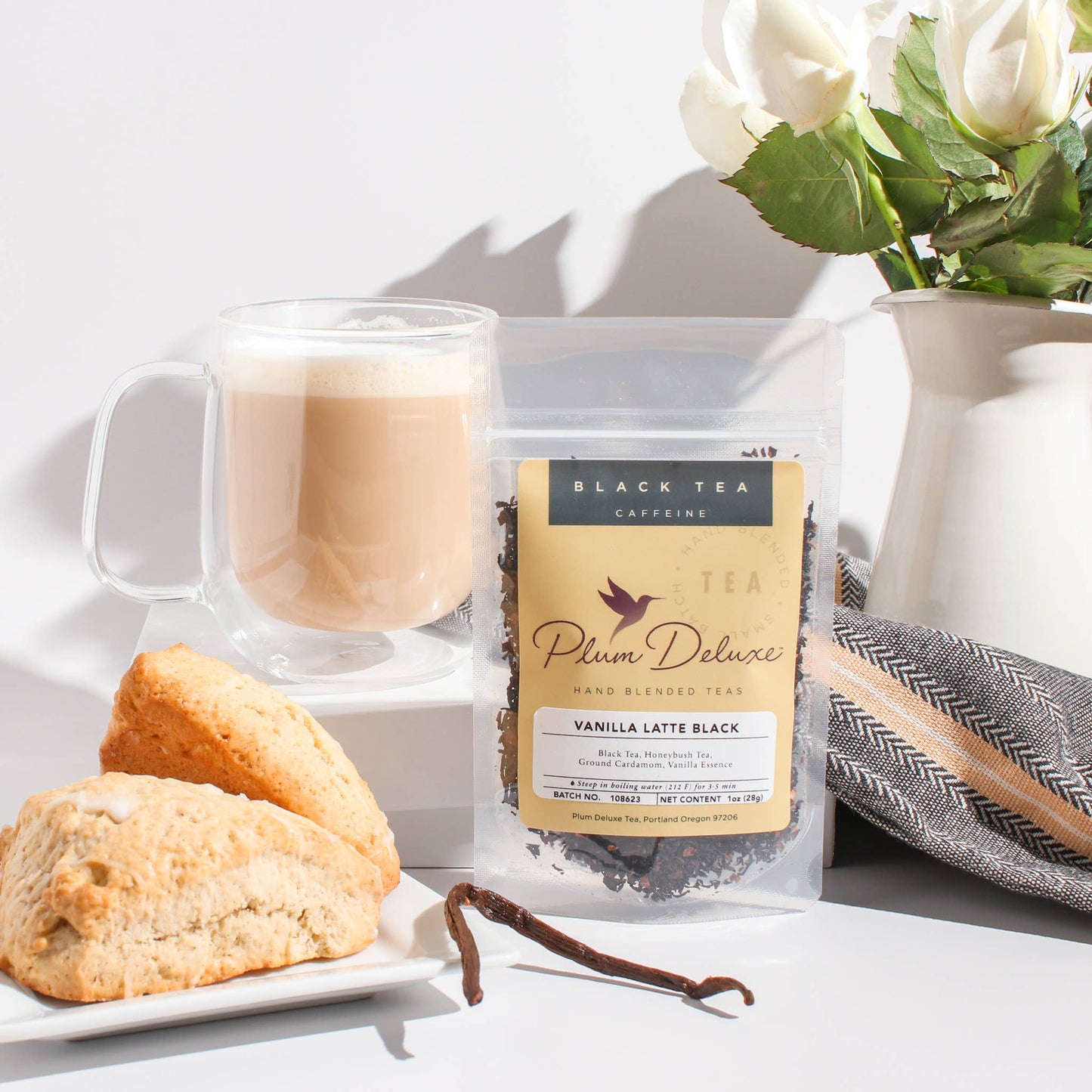 Plum Deluxe Tea - Vanilla Latte Cardamom Creme Black Loose Leaf Tea