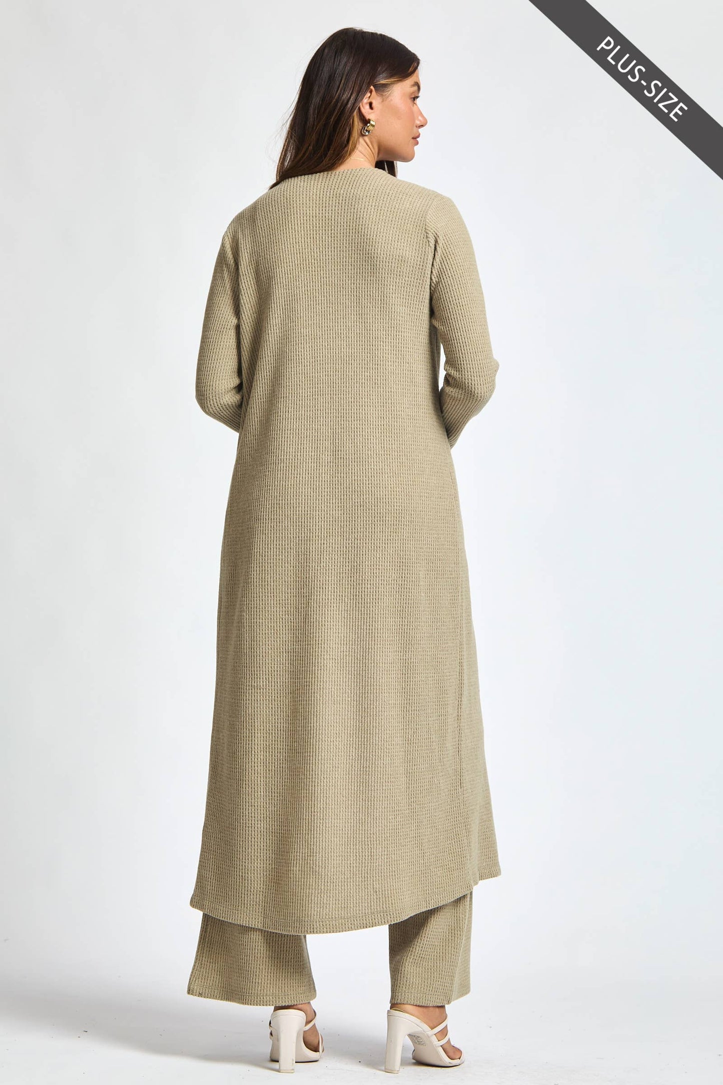 Dear Scarlett - PLUS SIZE Thermal Sleeveless Tank + Cardigan + Relaxed Pants