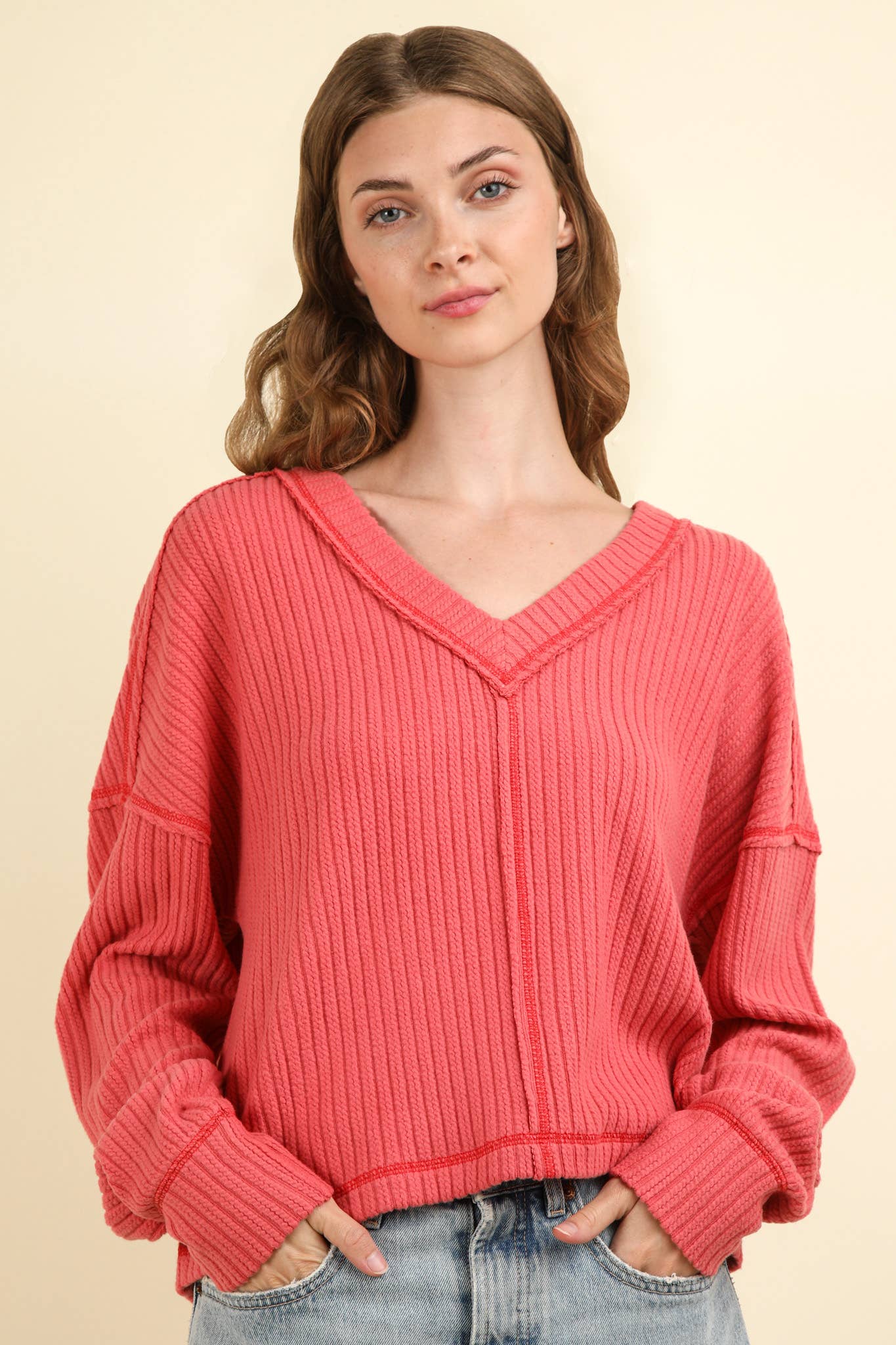 Soft V-Neck Knit Top