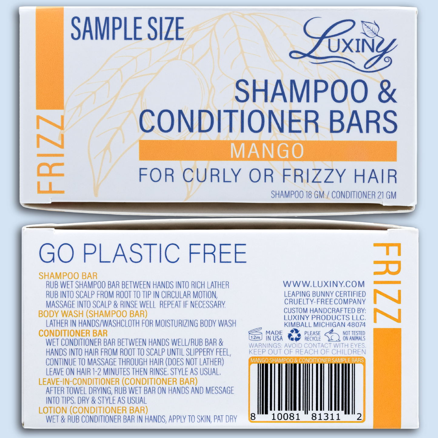 Shampoo & Conditioner Bar Sample Set | Mango |