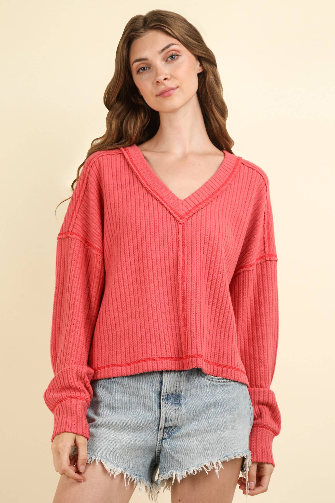 Soft V-Neck Knit Top