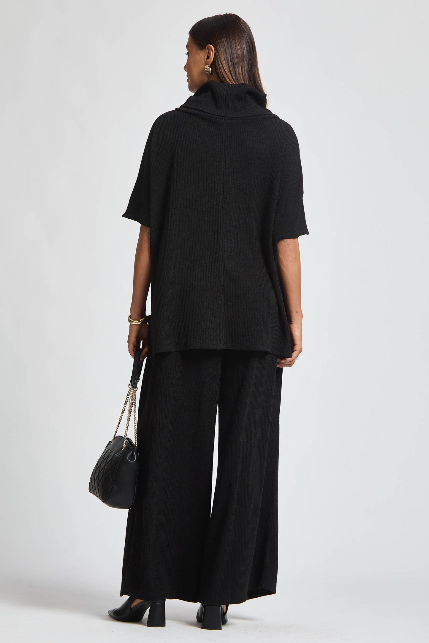 Cowl Neck Top + Relaxed Pants 2 Piece Set