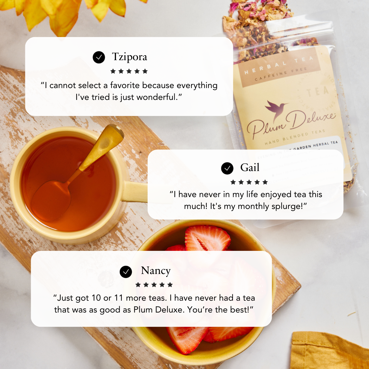 Plum Deluxe Tea - No Obligations Decaf Tea (Hazelnut / Almond / Cinnamon)