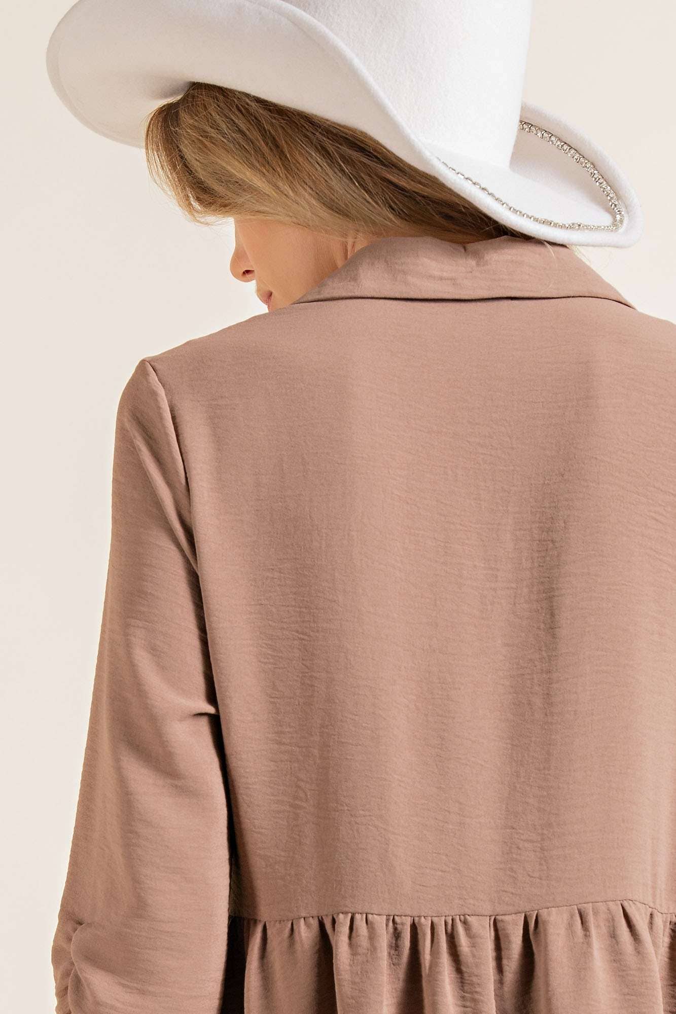 Ruched sleeve dress