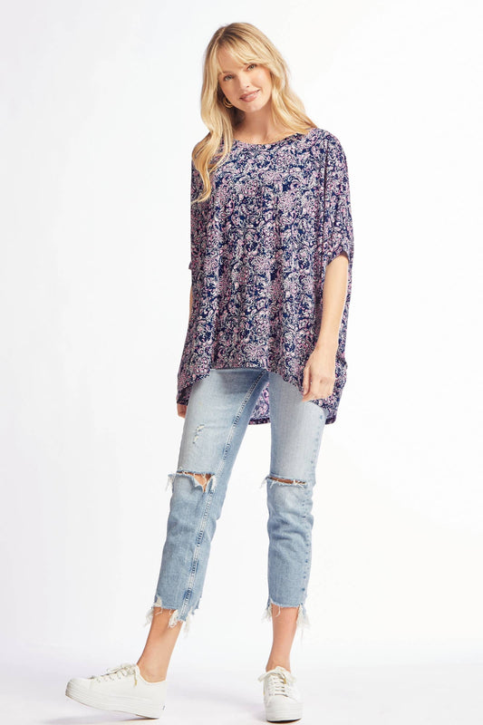 Wrinkle Free Top With Dolman Sleeves