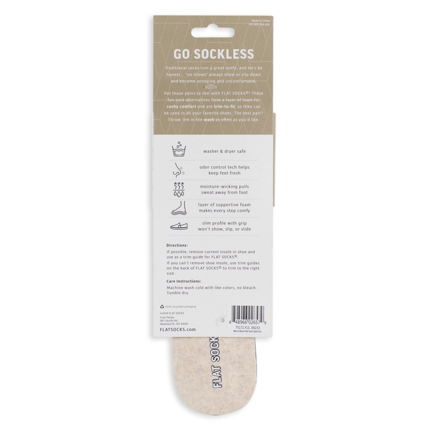 FLAT SOCKS - Sand FLAT SOCKS