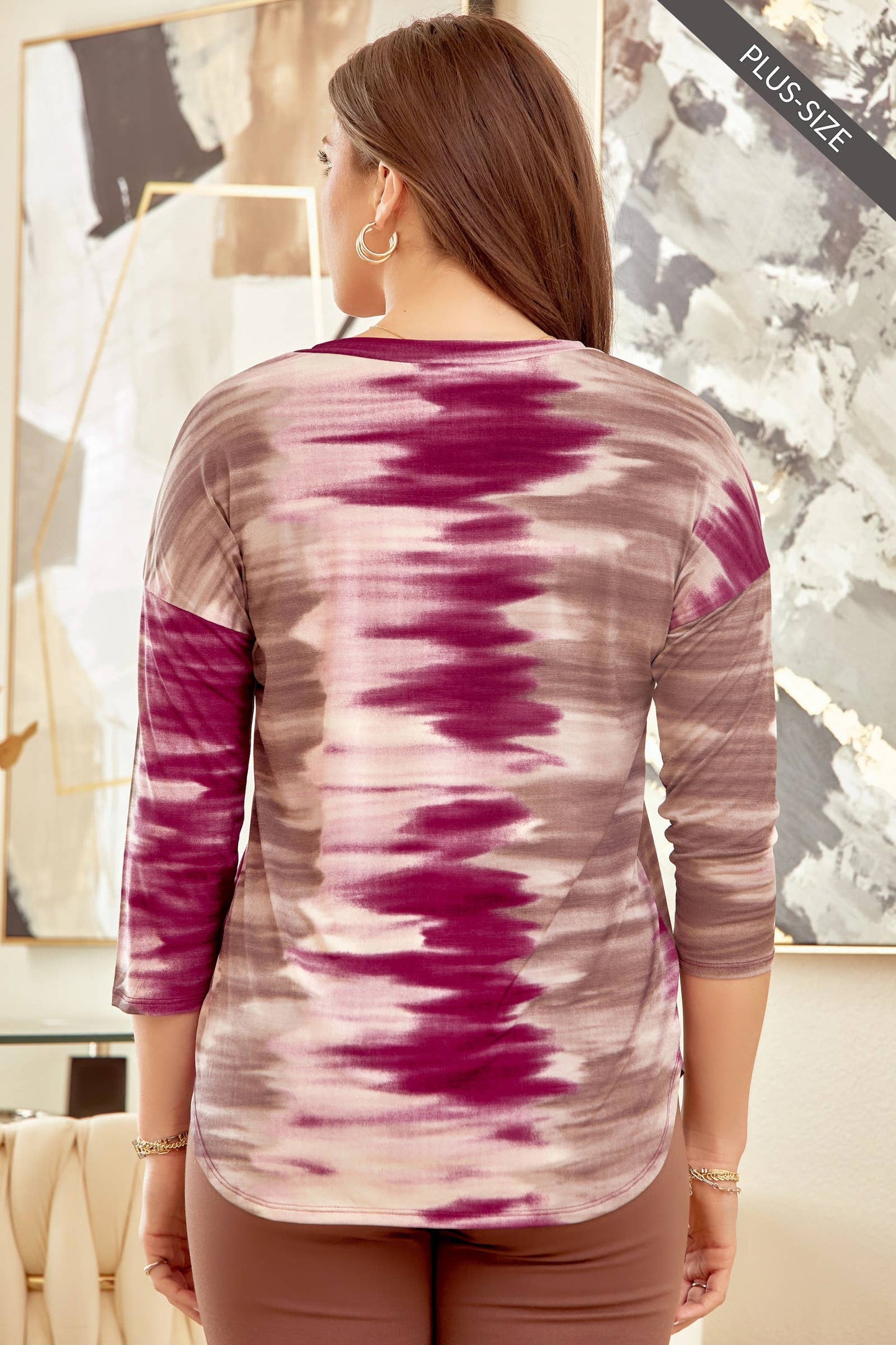 Multicolor V Neck Wrinkle Free Top