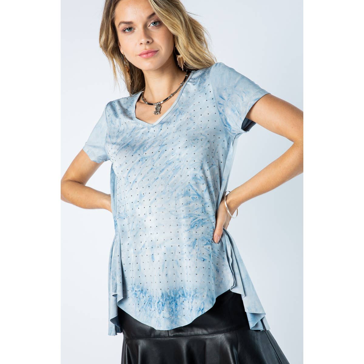 DYED SHORT SLEEVE TOP