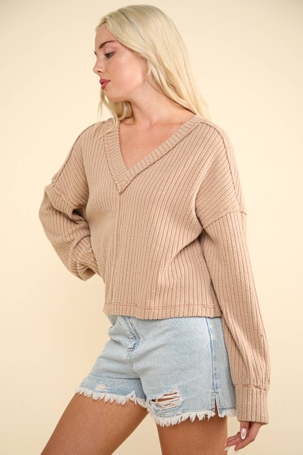 Soft V-Neck Knit Top