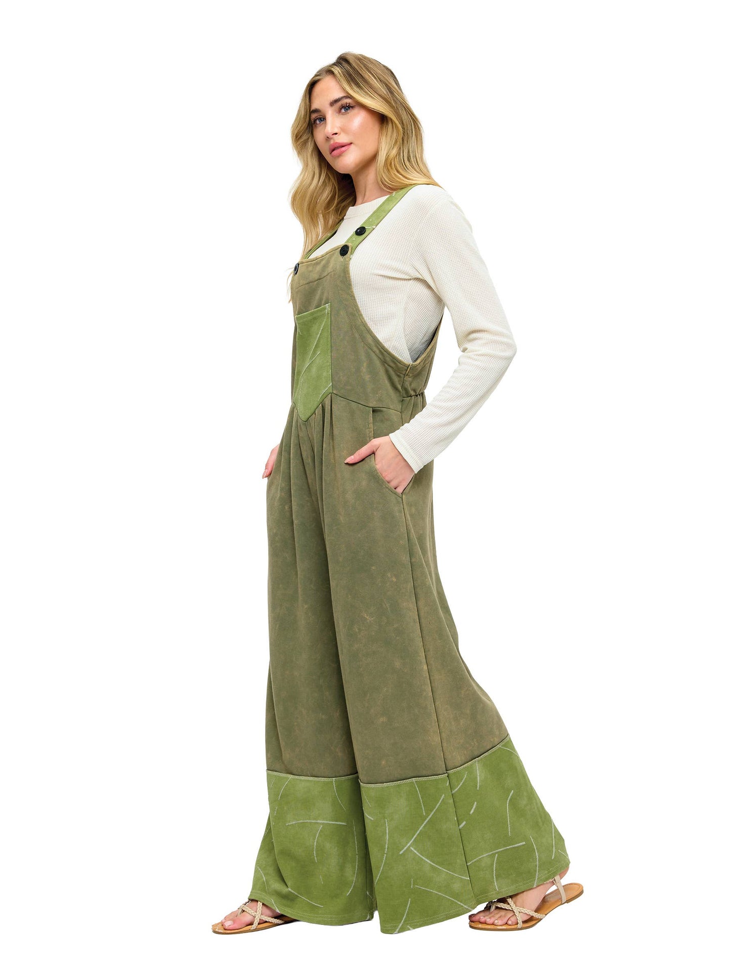 Overall Hippie Stonewashed Patchwork