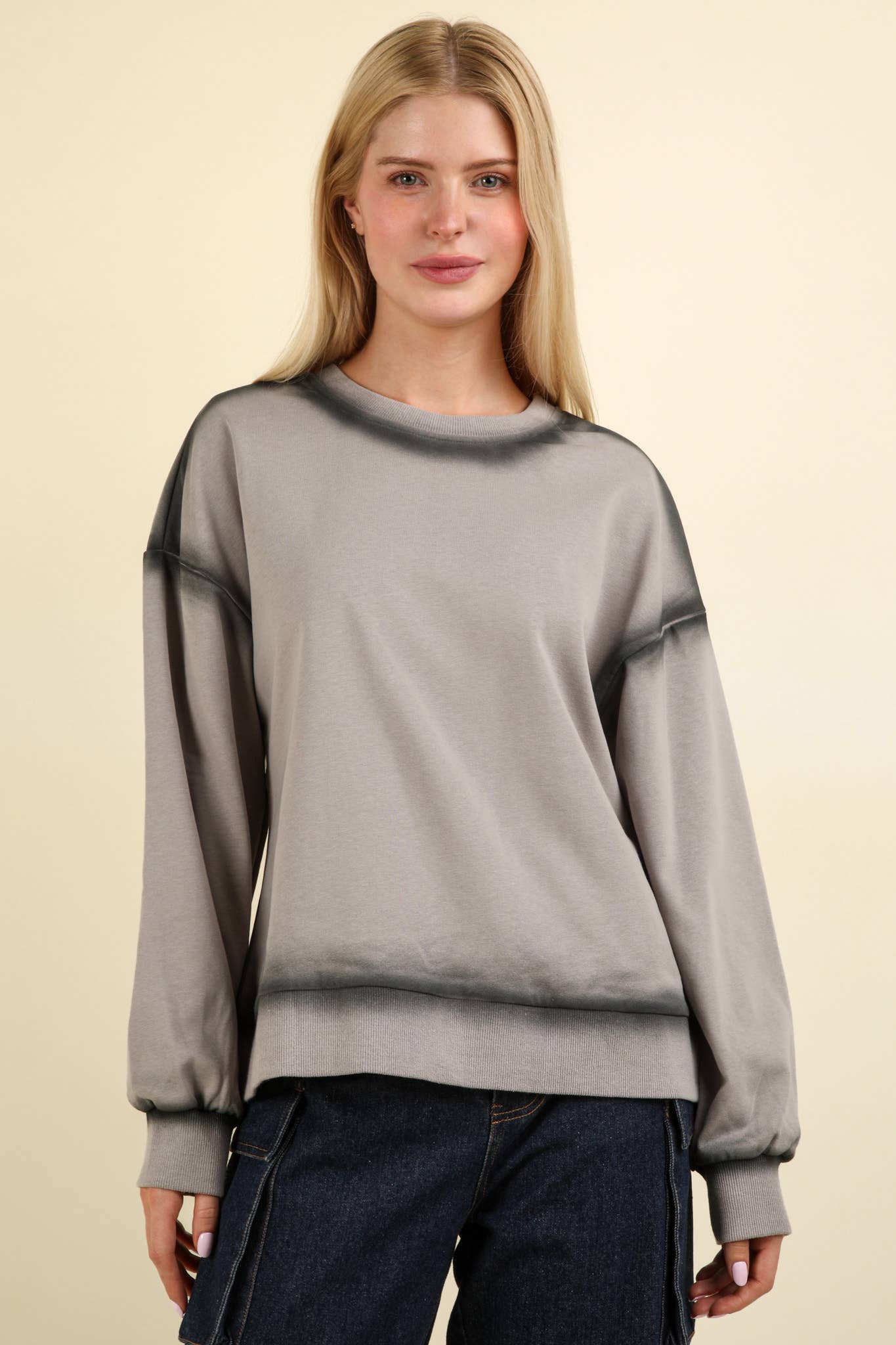 Oversized Sweat Shirt Knit Top