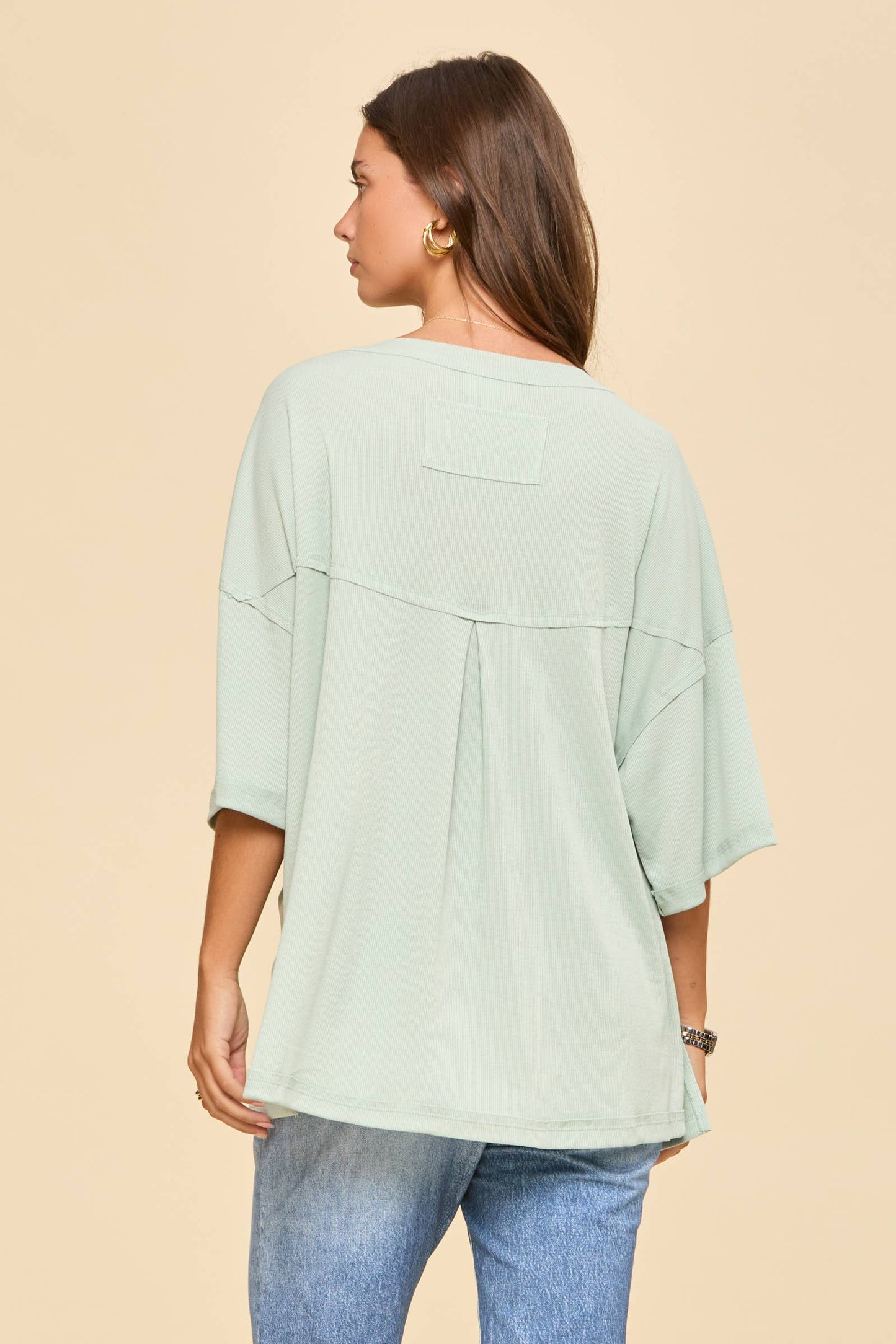Baby Ribbed Boyfriend Knit Top