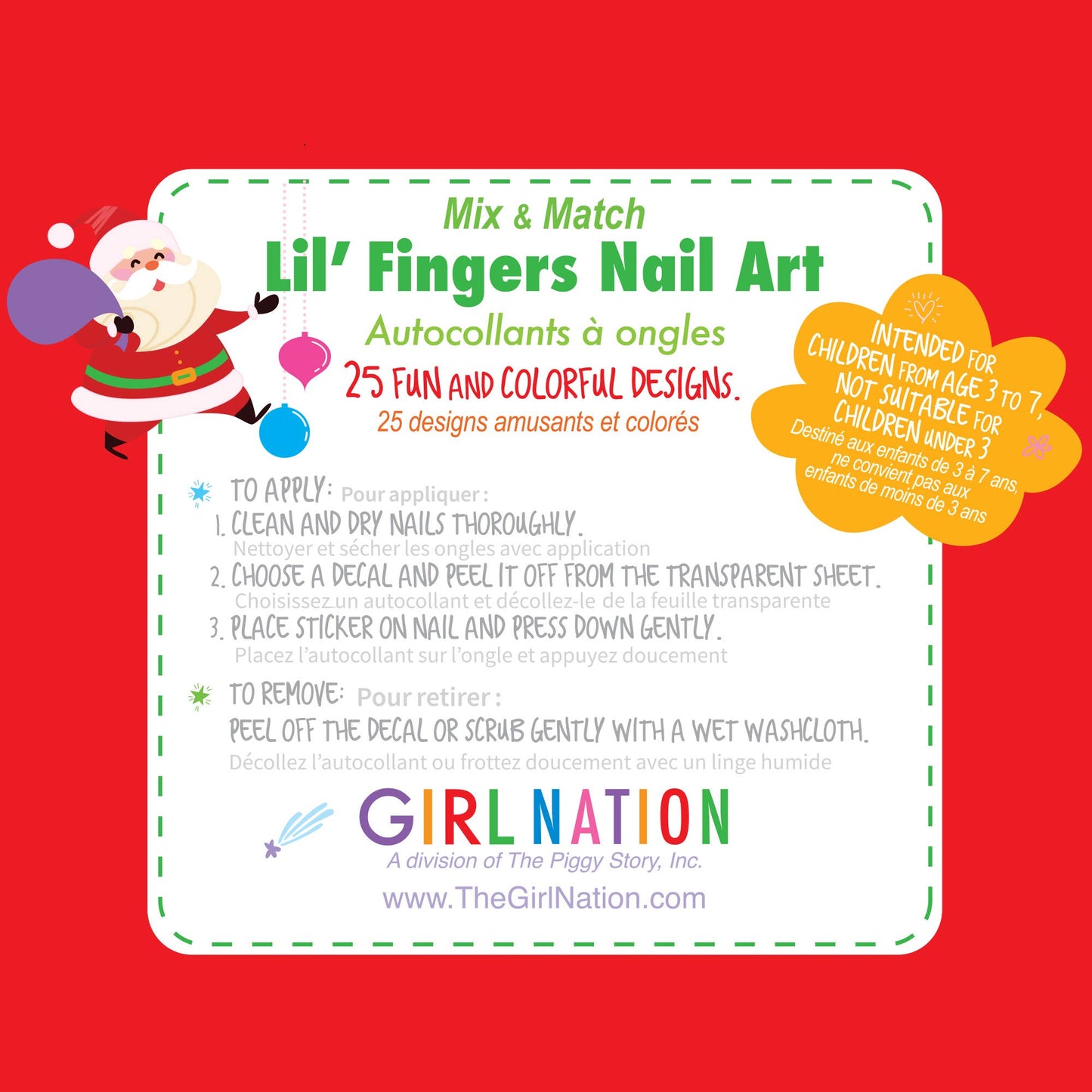 Girl Nation - Lil' Fingers Nail Art for Kids | Holly Jolly Christmas