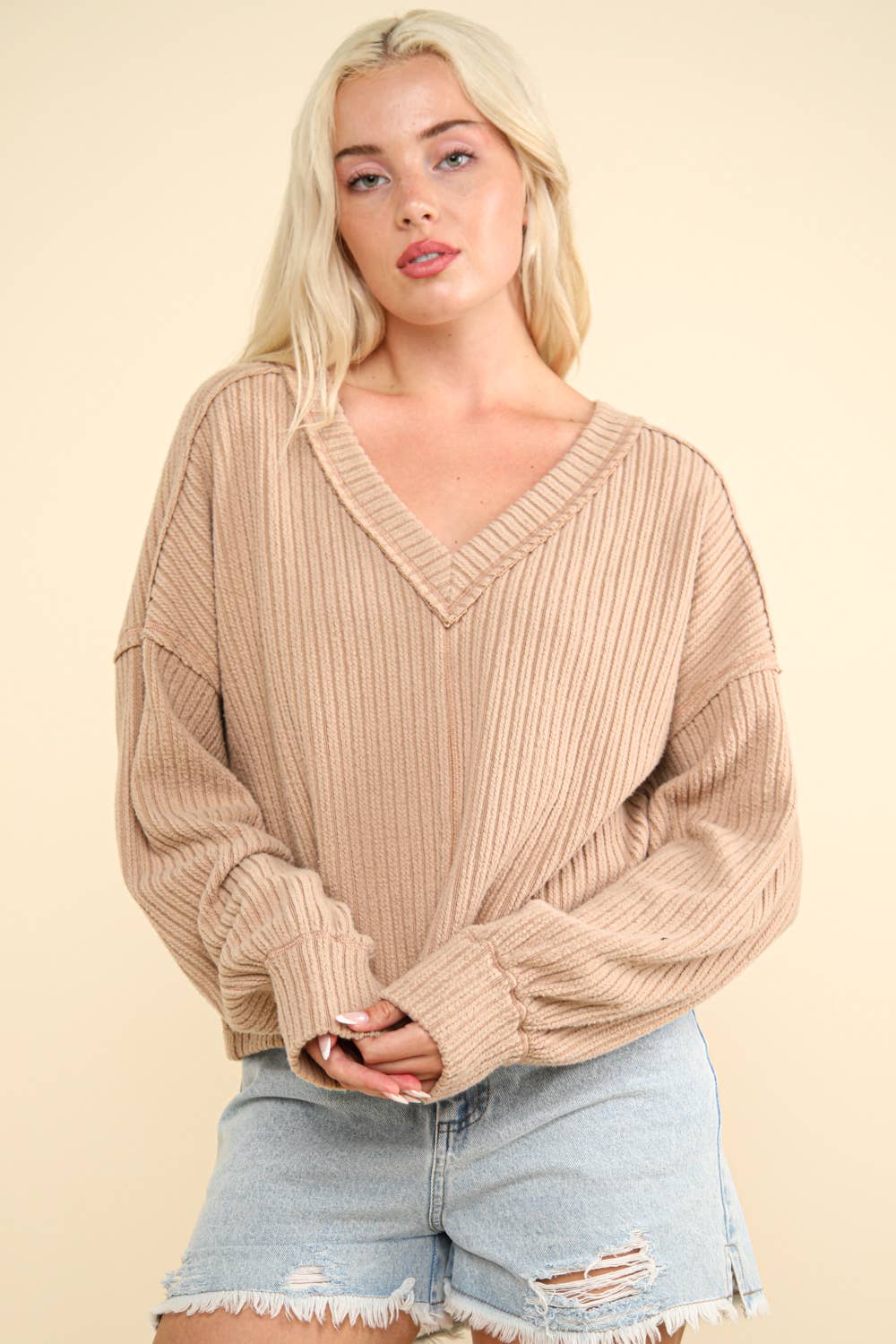 Soft V-Neck Knit Top