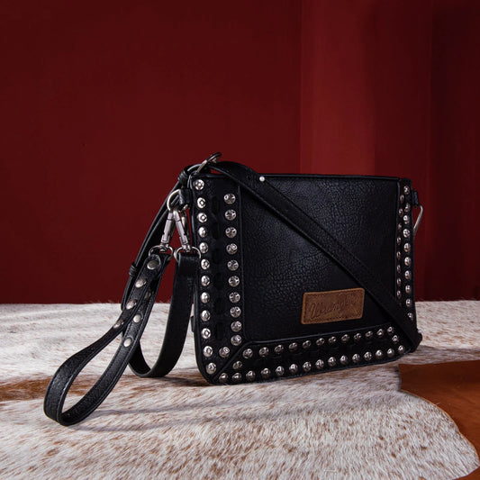 MONTANA WEST WRANGLER RIVETS STUDDED WRISTLET/CROSSBODY