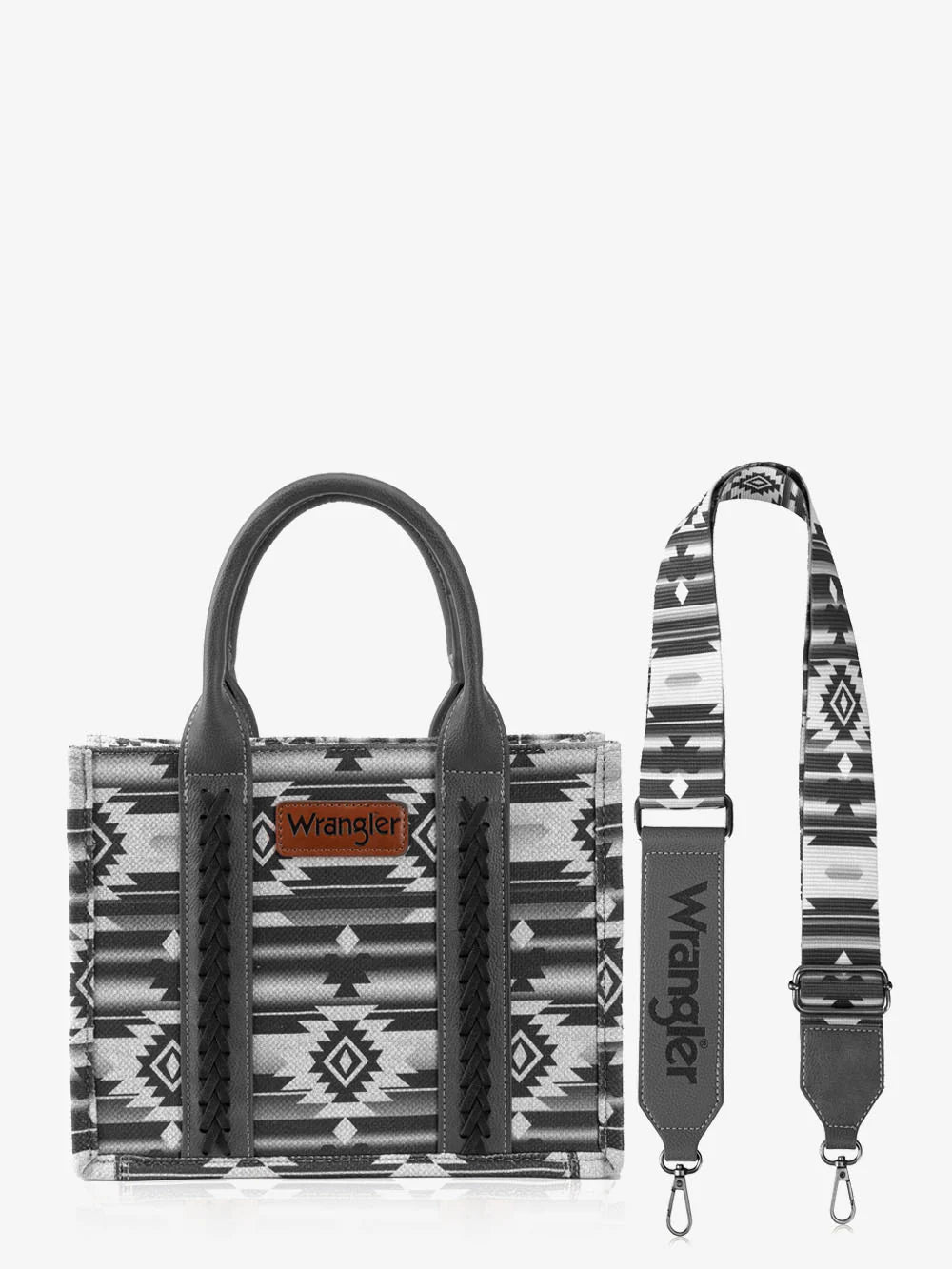 WRANGLER ALL-OVER AZTEC DUAL SIDED PRINT CROSSBODY CANVAS TOTES