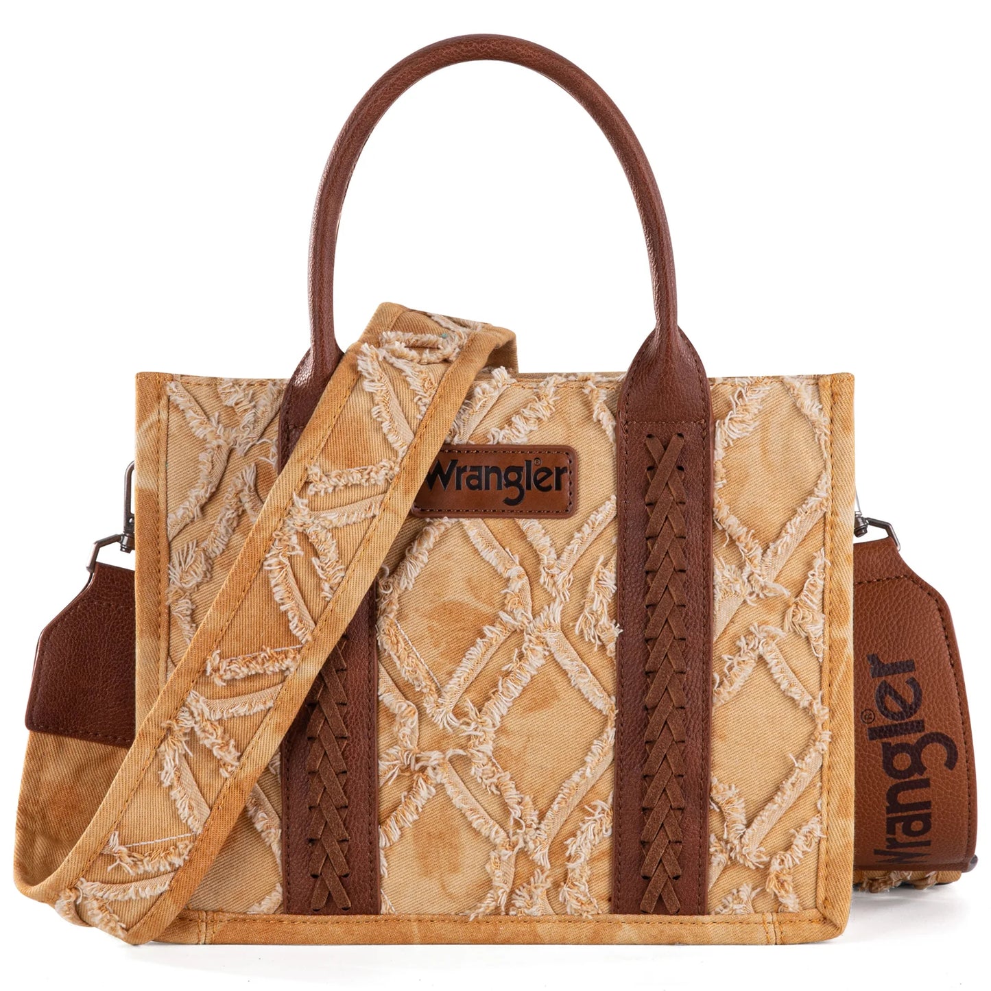 WRANGLER ALL-OVER AZTEC DUAL SIDED PRINT CROSSBODY CANVAS TOTES