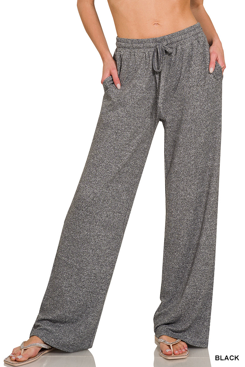 DRAWSTRING ELASTICBAND WIDE PANTS