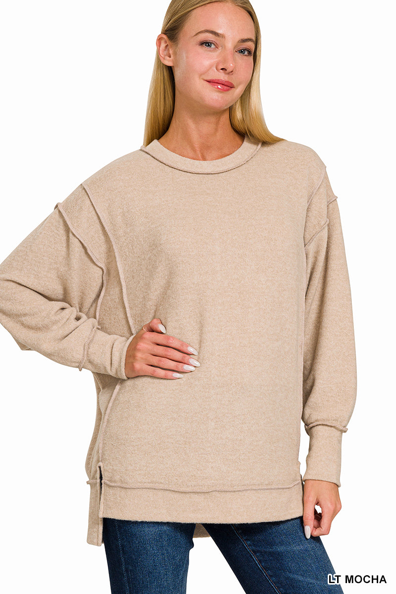 BRUSHED MELANGE HACCI OVERSIZED SWEATER