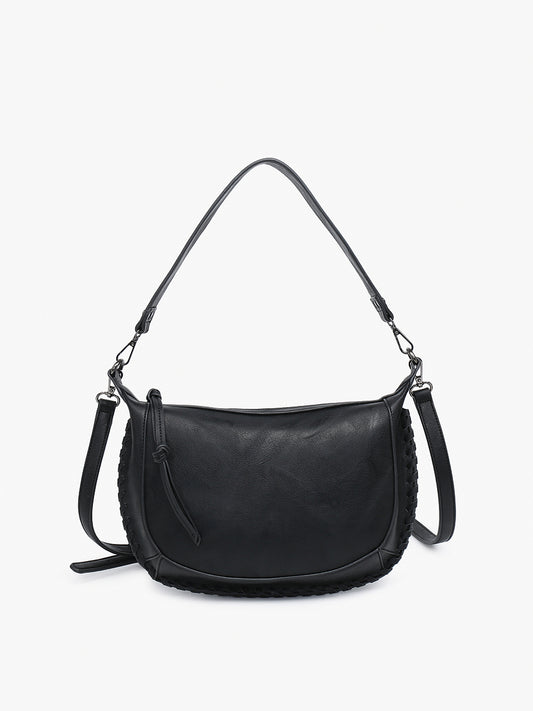 Sierra Structured Shoulder Bag w/ Whipstitch Detail M2508