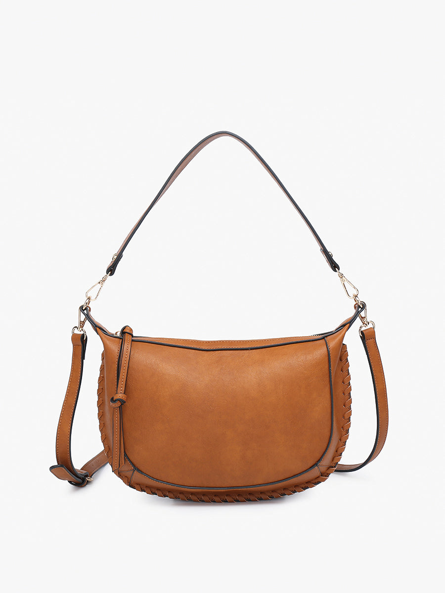 Sierra Structured Shoulder Bag w/ Whipstitch Detail M2508