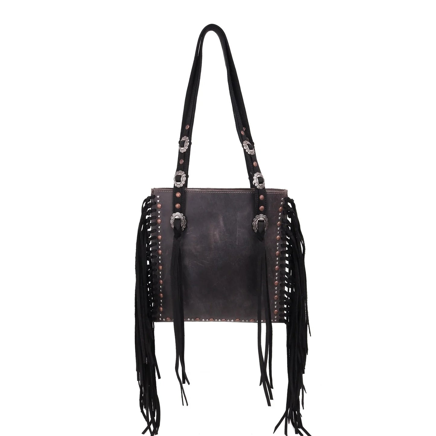 Montana West Real Leather Bohemian Fringe Collection Concealed Carry Shoulder Bag