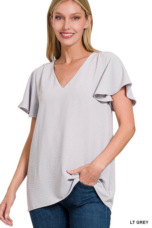 Woven Flutter SLV Top