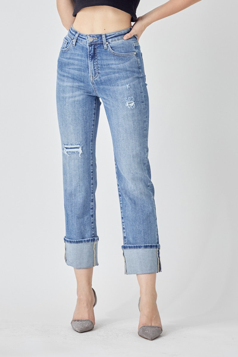 HIGH-RISE WIDE STRAIGHT JEANS