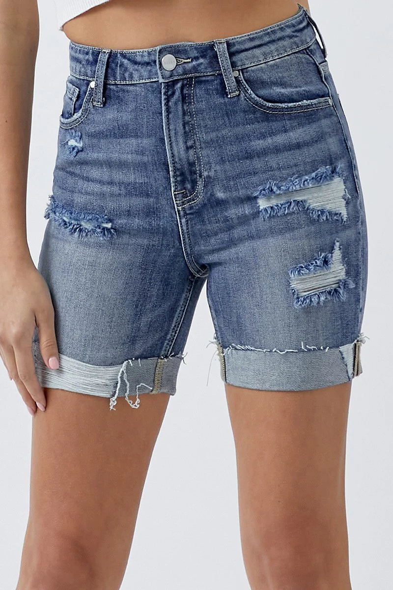 Risen Jeans High - Rise Cuffed Shorts