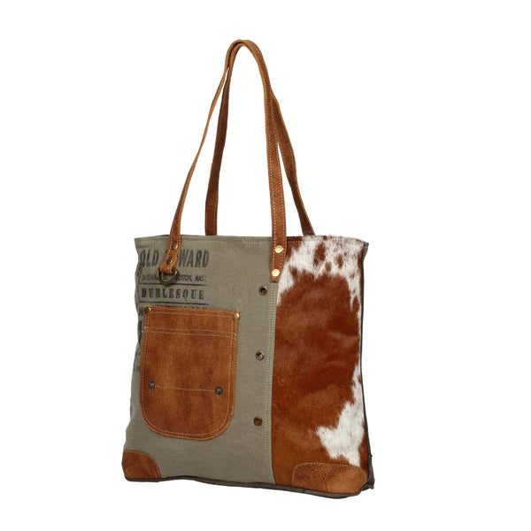 LEATHER POCKET TOTE BAG