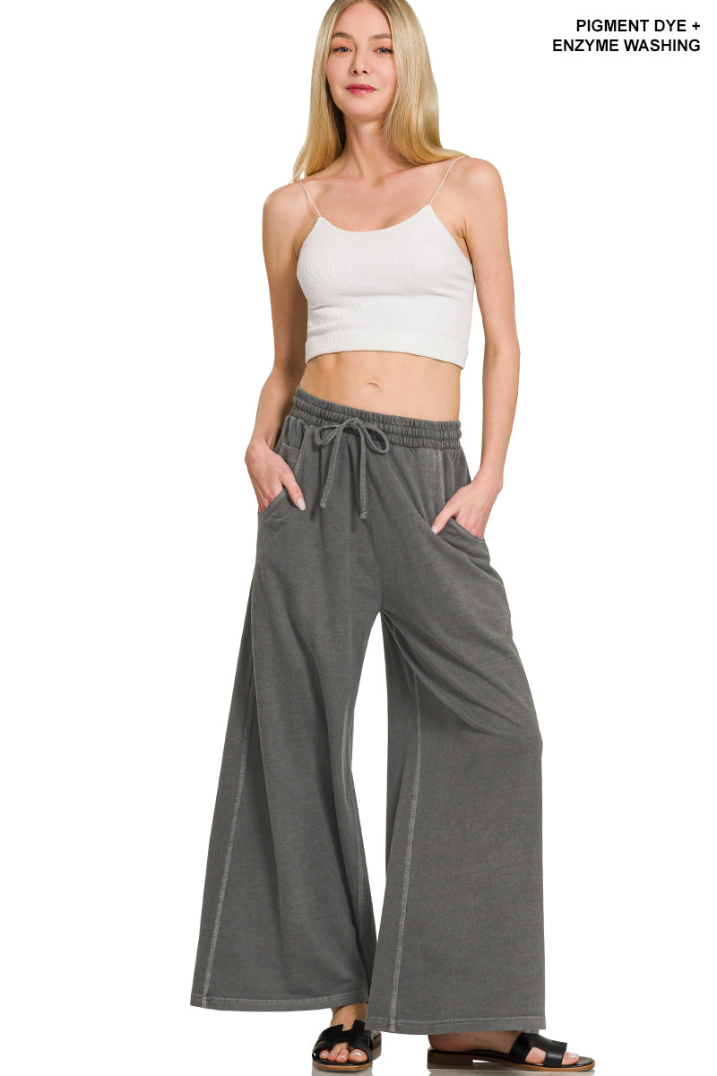 FRENCH TERRY PIGMENT DYE & ENZYME WASHED PANTS
