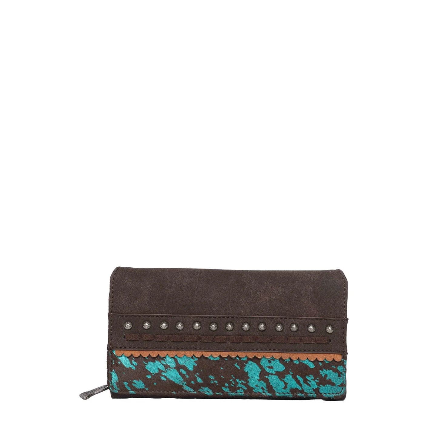 MONTANA WEST TRINITY RANCH HAIR-ON STUDDED WOMENS WALLET