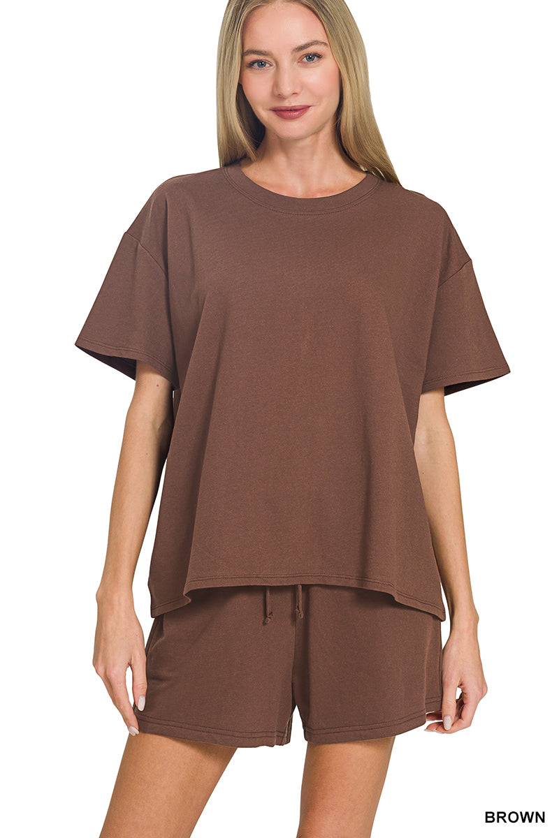 FRENCH TERRY SHORT SLEEVE TOP & SHORTS SET