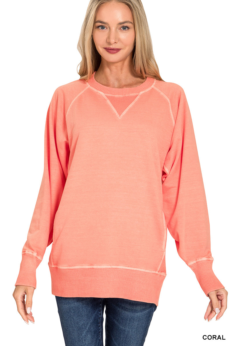 DYED TERRY PULLOVER