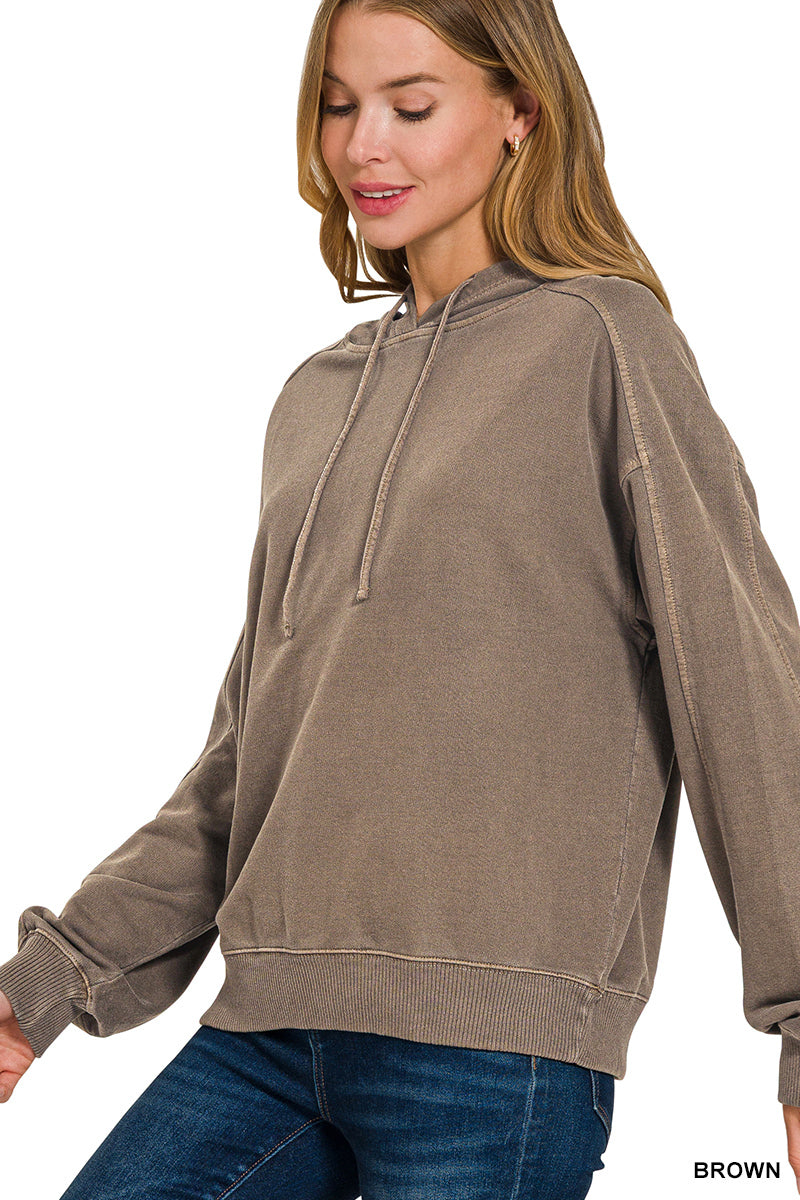 FRENCHTERRY PIGMENT DYE & ENZYME WASHING HOODIE