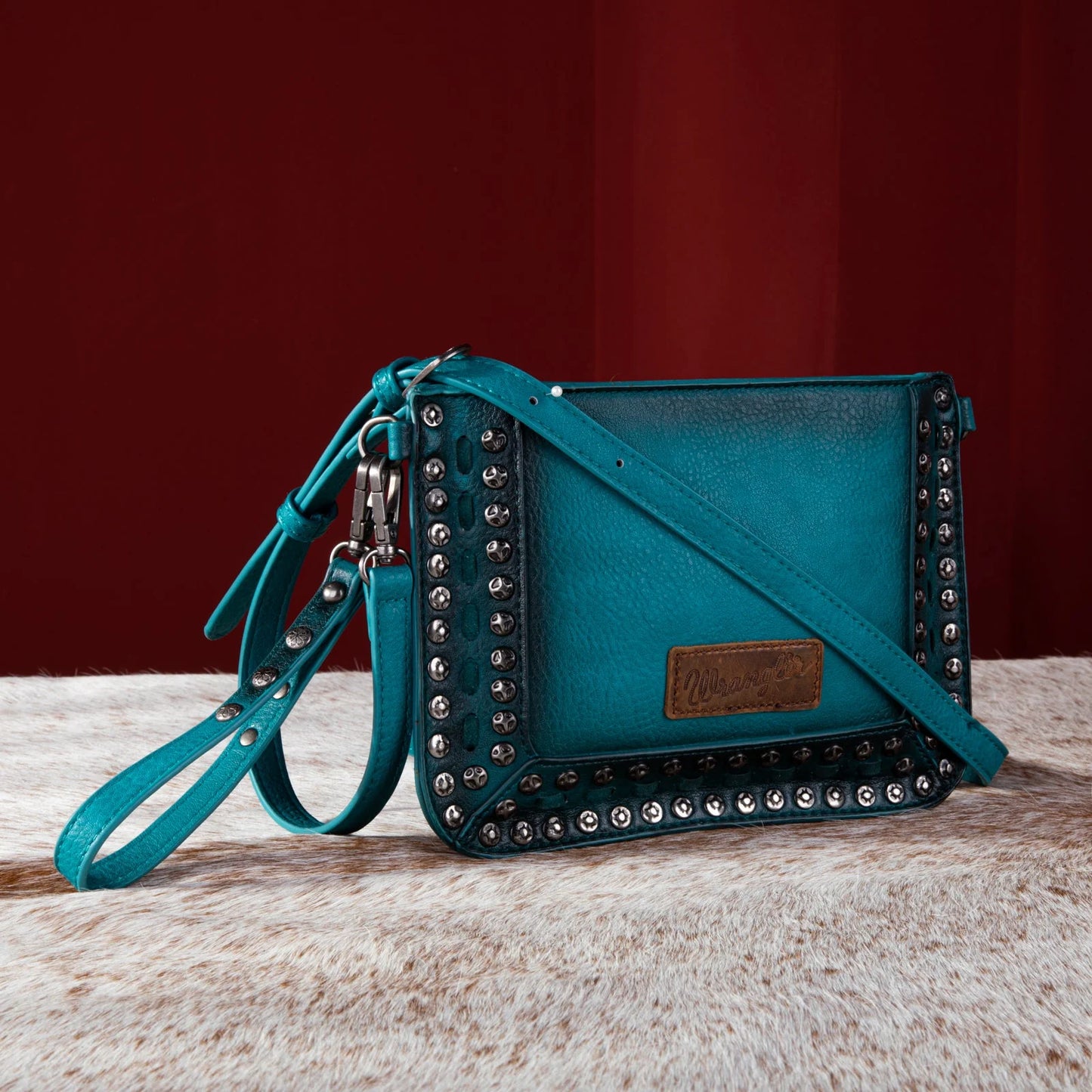 MONTANA WEST WRANGLER RIVETS STUDDED WRISTLET/CROSSBODY