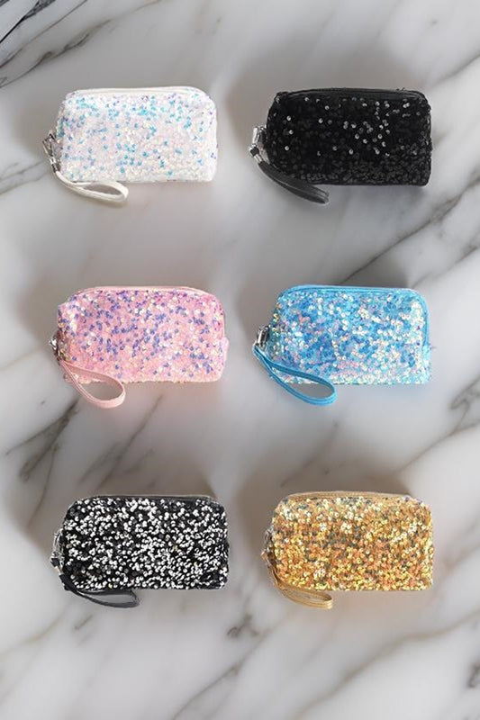 COLORFUL SHINE COSMETIC SEQUIN DESIGN BAG