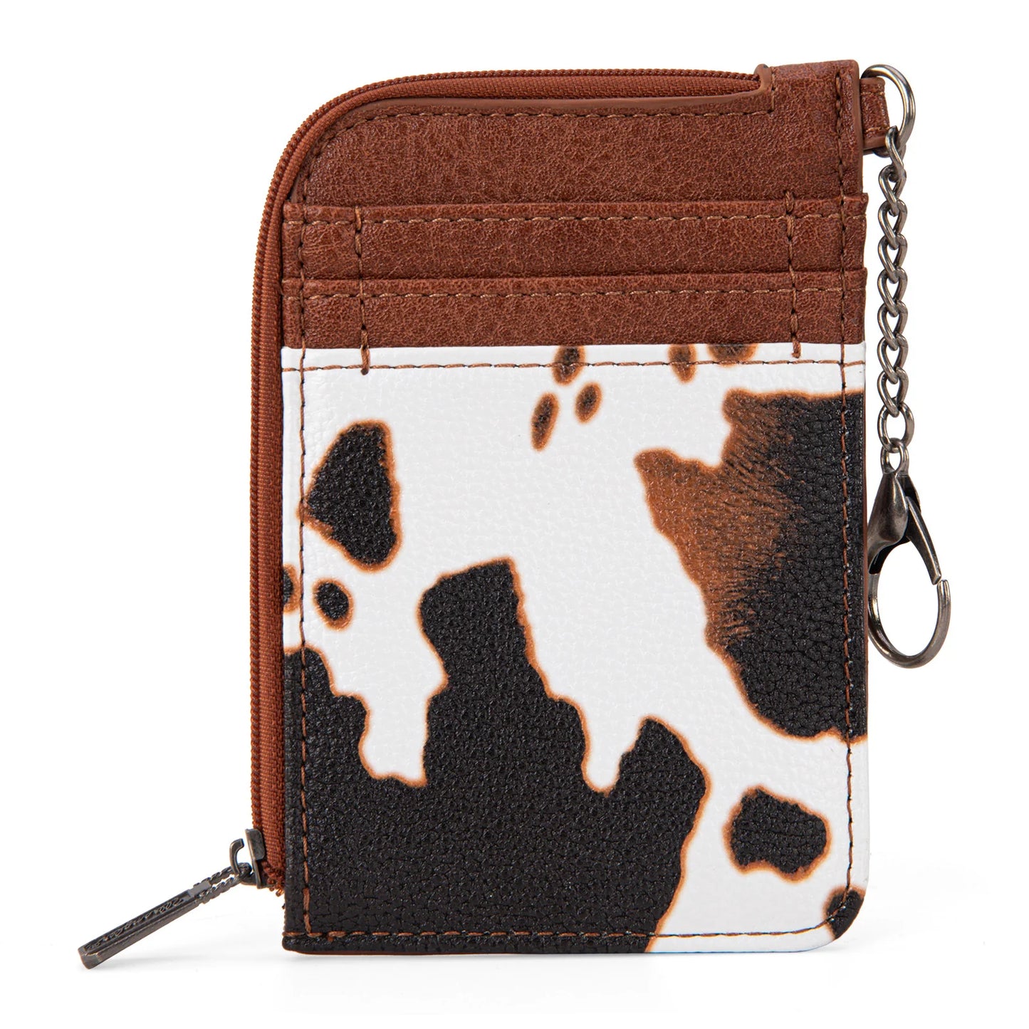 Montana West Wrangler Cow Print Mini Zip Card Case