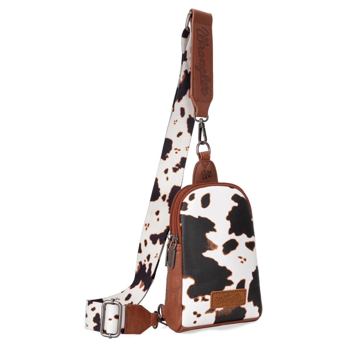 Montana West Wrangler Cow Print Crossbody Sling Chest Bag