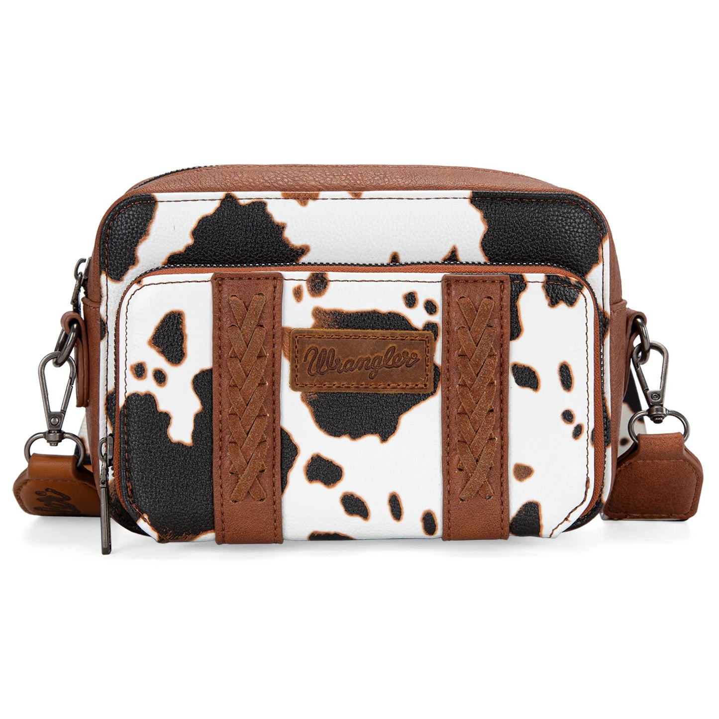 Wrangler Cow Print Crossbody Purse With Wallet Compartment