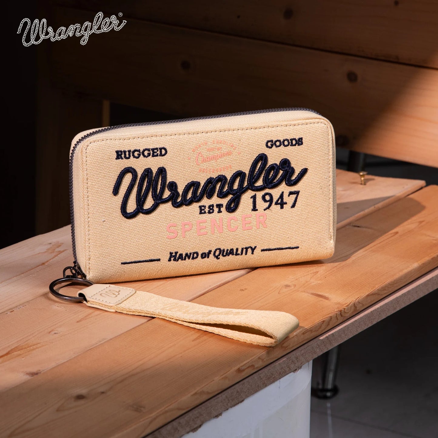 Vintage Wrangler Canvas Zip Wristlet