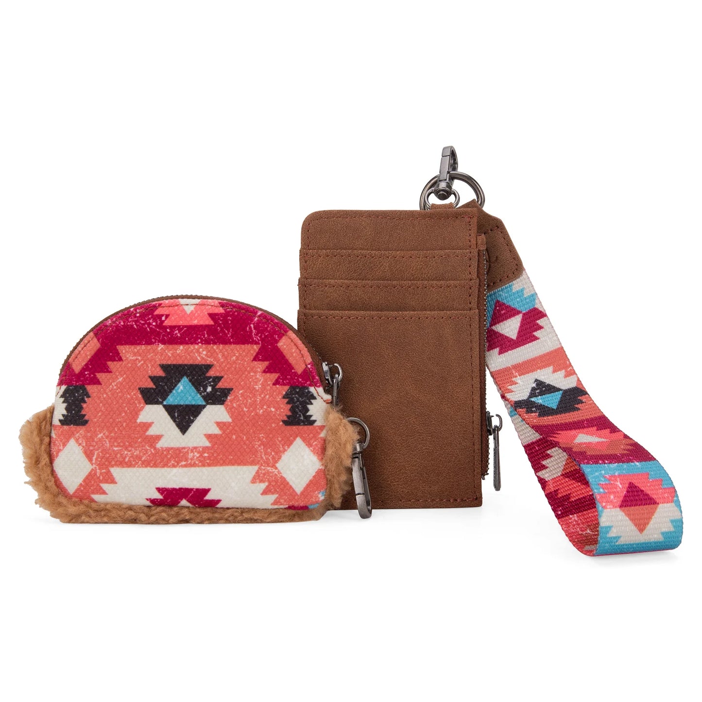 Wrangler Sherpa Southwestern Art Print Dual Pouch Wristlet