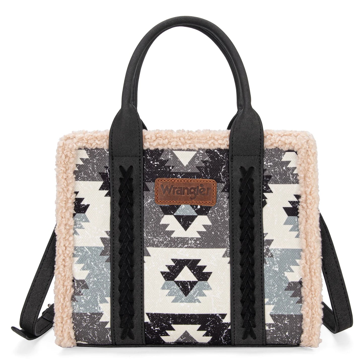 Wrangler Sherpa Southwestern Print Small Canvas Tote/Crossbody