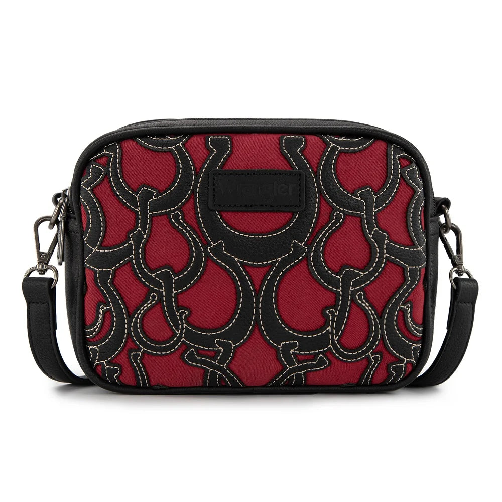 Wrangler Horseshoe Cutout Double Zip Crossbody Bag