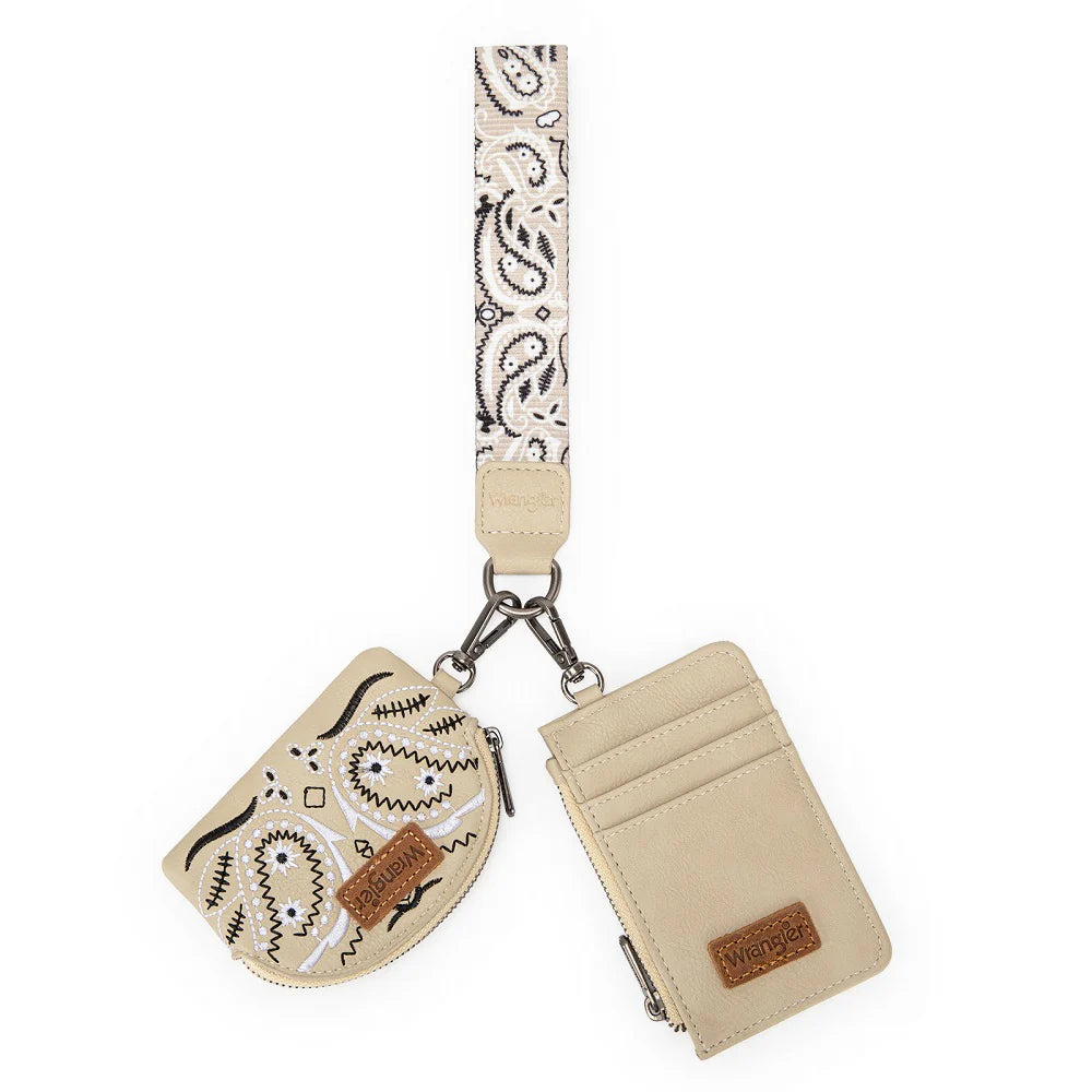 Wrangler Paisley RFID Blocking Card Coin Pouch Set