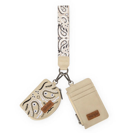 Wrangler Paisley RFID Blocking Card Coin Pouch Set