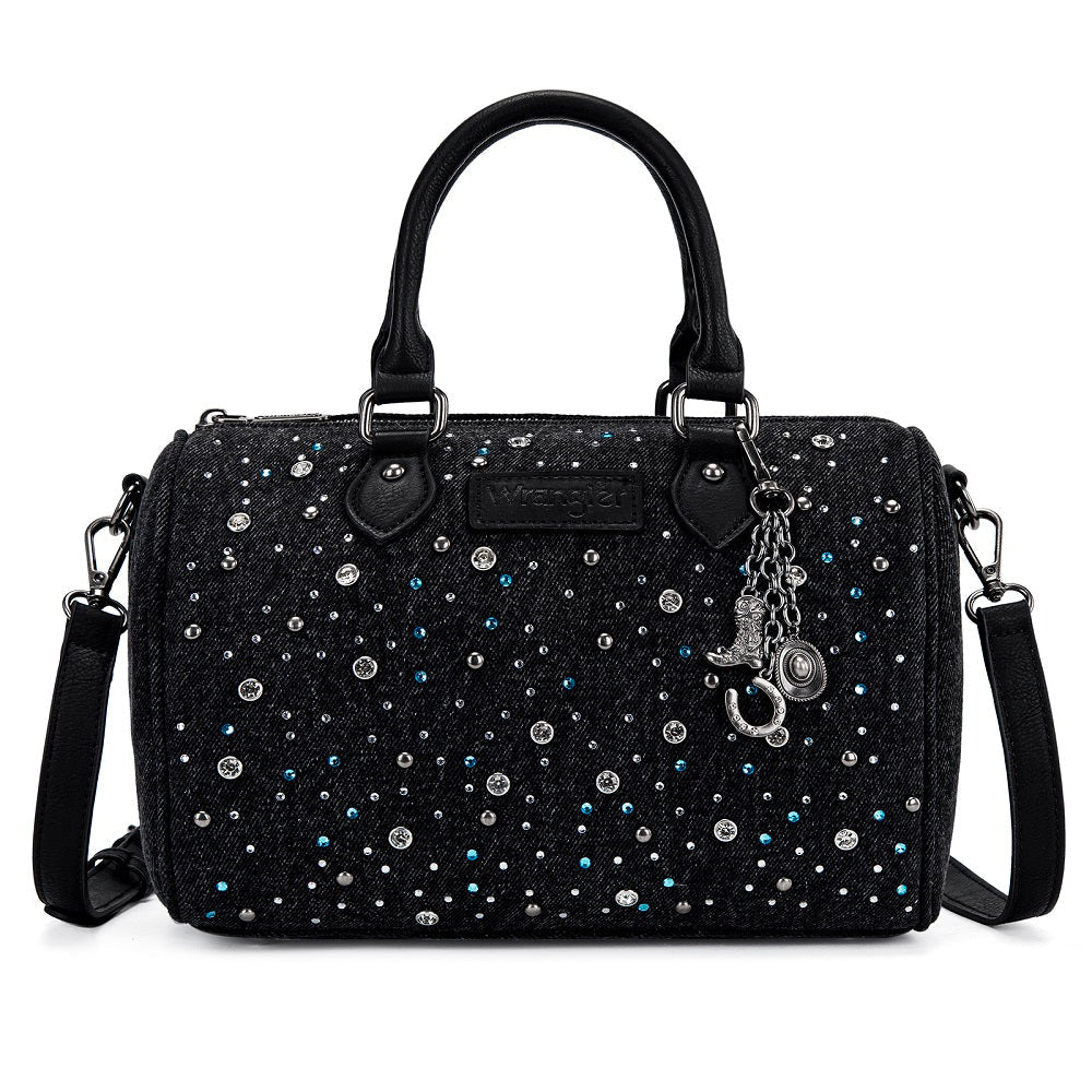 Wrangler Western Rhinestone Denim Boston Bag/Crossbody