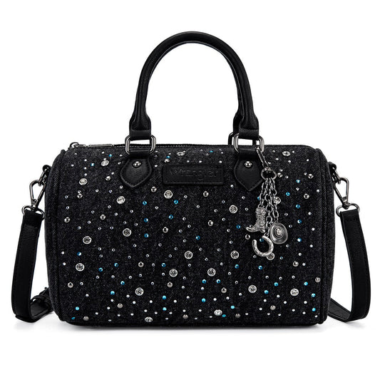 Wrangler Western Rhinestone Denim Boston Bag/Crossbody