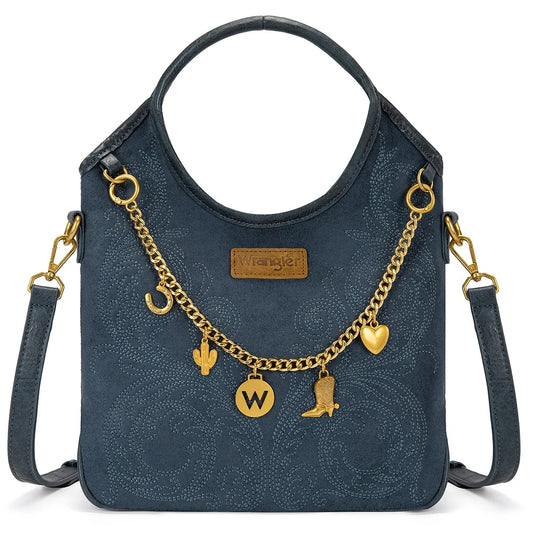 Wrangler Charm Chain Hobo Tote Bag